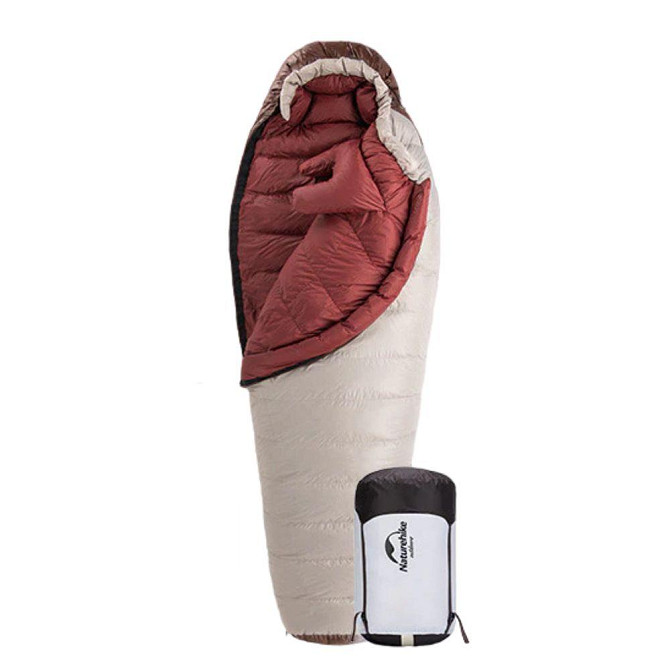 Спальник з натуральним пухом Naturehike Snowbird NH20YD001, p-р L, коричневий 980 г Киев - изображение 1