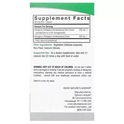 Трави Nature&apos;s Answer Астрагал, 500 мг, Astragalus, 60 вегетаріанських капсул (NTA-16359) Вінниця - фото 2