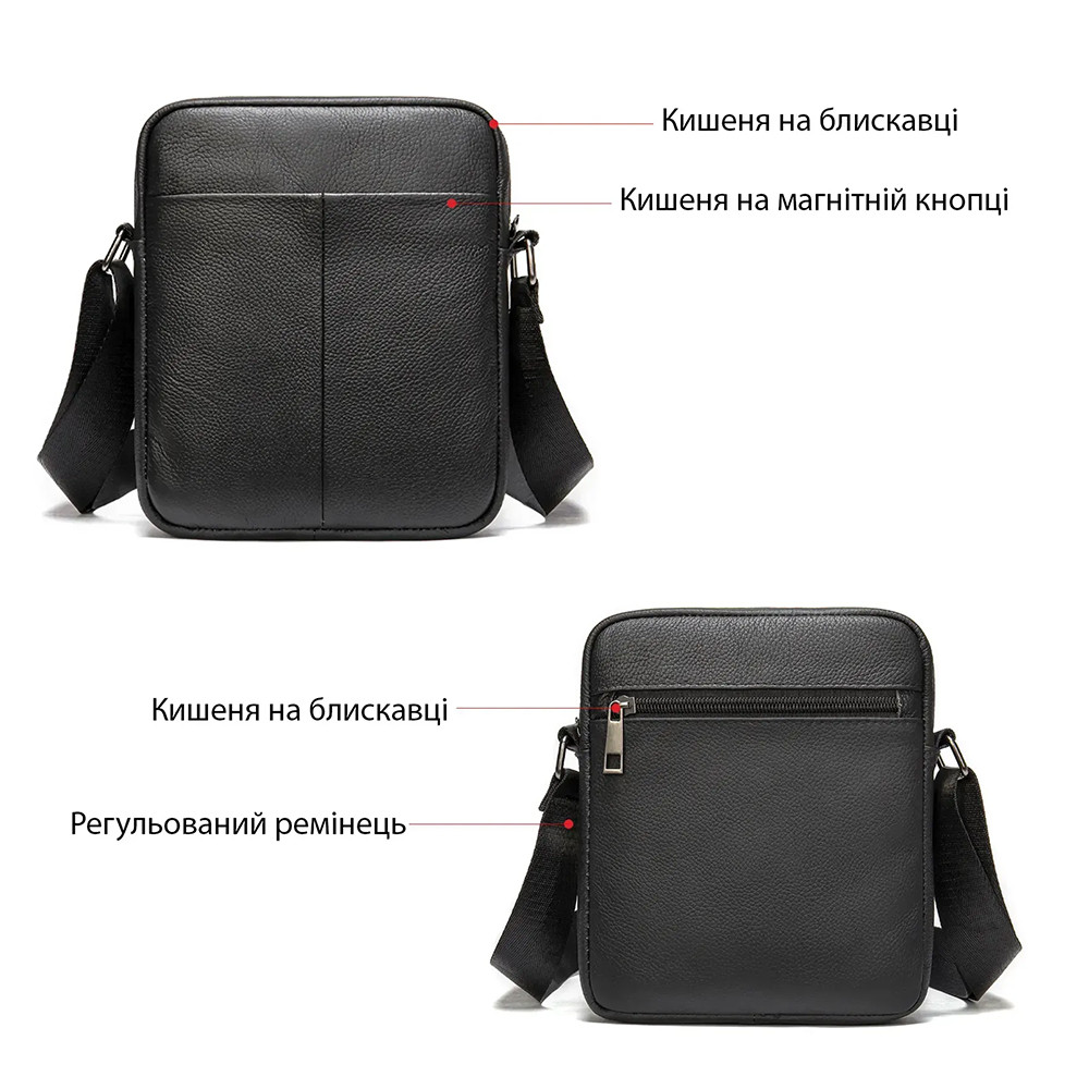 Сумка шкіряна чоловіча крос боді, Сумка чоловіча плечова сумка месенджер слінг OD-67 Івано-Франківськ - фото 5