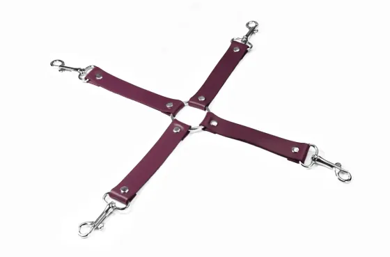 Хрестовина Feral Feelings – 4 Way Connector, натуральна шкіра, burgundy Львів