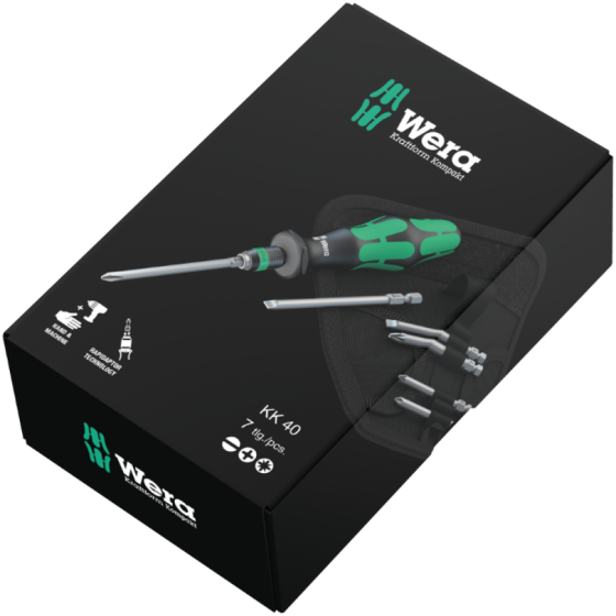 Викрутка Wera Kraftform Kompakt набір 7шт, бітотримач 1/4", 6 біт подовжених 89мм PH/PZ/SL 05059298001 Одеса