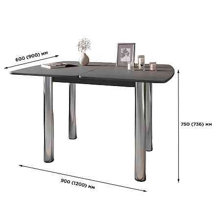 Обеденный стол раскладной LION Нота Дуб Сонома 60x90/90x120 (LION-041283) Львов