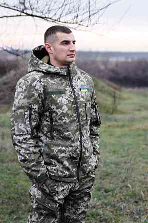 Тактична зимова куртка з капюшоном  Softs Hell +5°С, -20°С піксельна  водонепронекна куртка WAR Львів