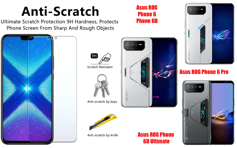 Защитное стекло NeoGlass для Asus ROG Phone 6, 6D, 6 Pro, 6D Ultimate – ультрапрозрачное и устойчивое Киев - изображение 1