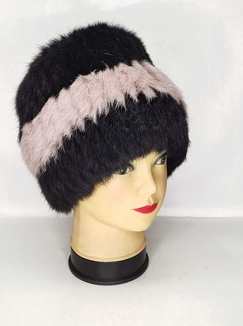 Шапка женская меховая Кубанка Рената Пудровый Харьков - изображение 2