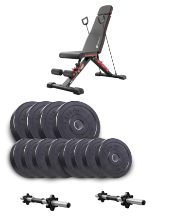 Набір Elitum Titan гантелі 2х21кг з лавою Hop-Sport HS-2080 HB Київ