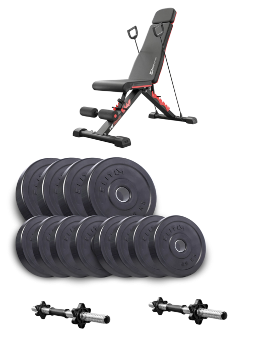 Набір Elitum Titan гантелі 2х21кг з лавою Hop-Sport HS-2080 HB Киев - изображение 1