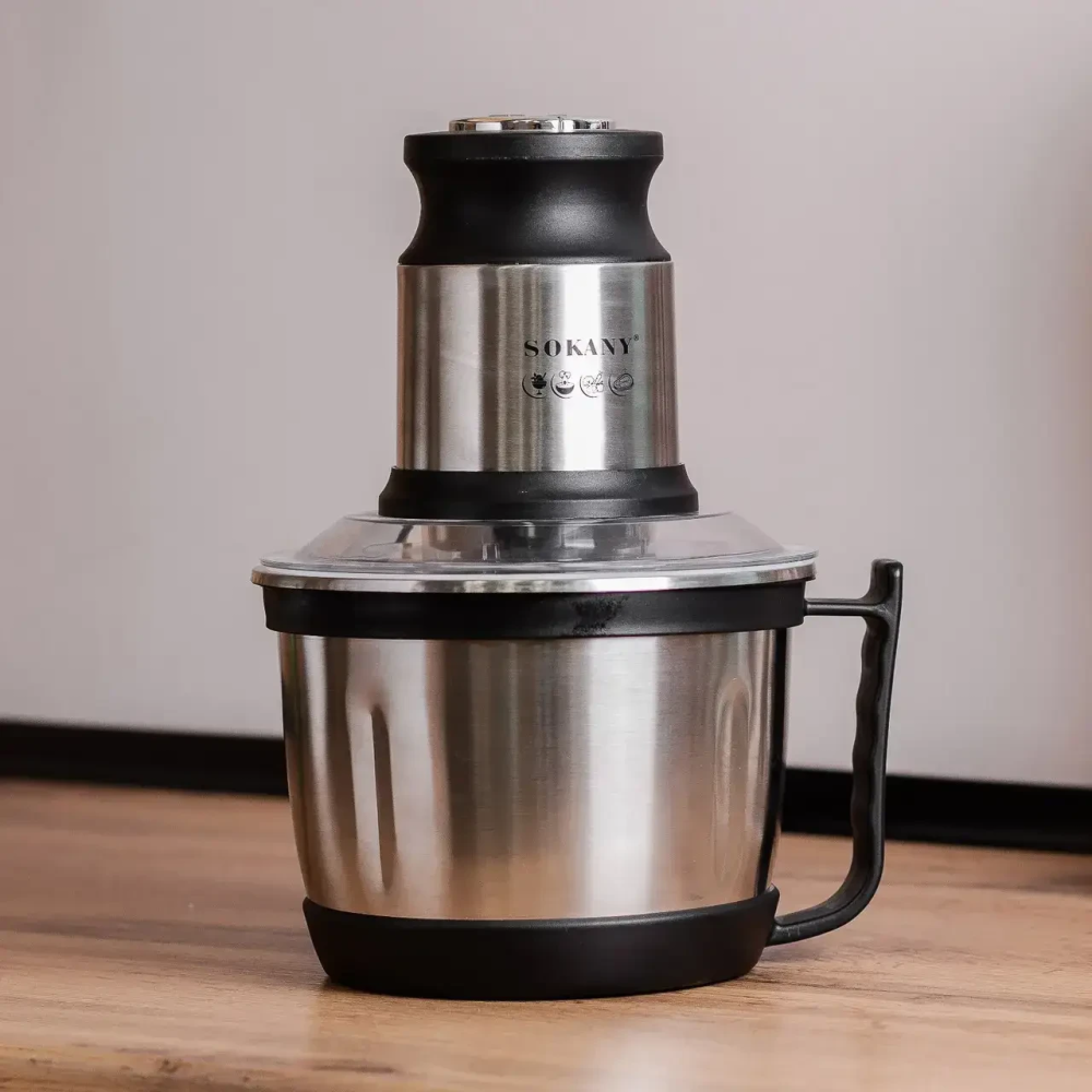 Чопер подрібнювач з чашею 3 літри 4 леза нержавіюча сталь овочерізка Sokany SK-7027 Коломыя - изображение 4
