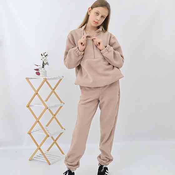 Дитячий флісовий теплий костюм на зиму (толстовка+штани)  Бежевий Кам'янець-Подільський