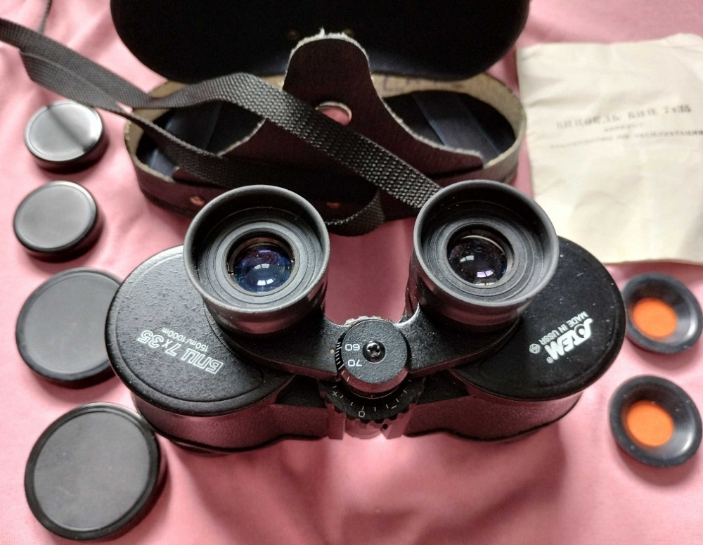 Снят с хранения Отличная сохранность Бинокль БПЦ 7х35 СОМЗ СССР 7-35 Киев - изображение 3