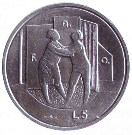 Монета 5 лир, 1976 год, Сан-Марино.UNC Полтава