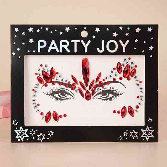 Стрази для обличчя на свято one size червоно-сріблястий Київ