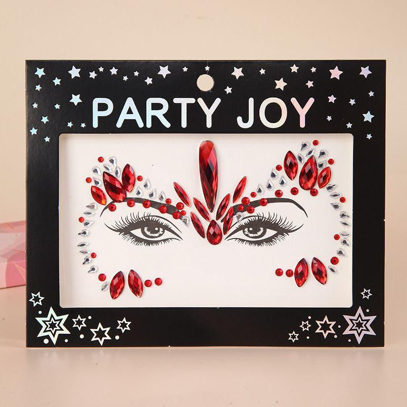 Стрази для обличчя на свято one size червоно-сріблястий Київ - фото 1