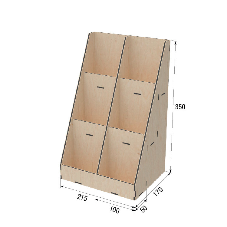 Органайзер EKOSTAR під пакети 6 комірок  215х170х350 Київ - фото 3