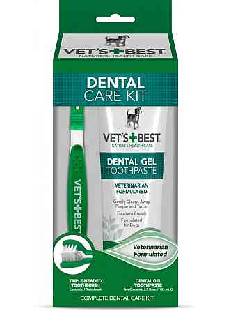 Vet`s Best Dental Care Kit (Ветс Бест Дентал Кеа Кет) набір для чищення зубів (зубний гель і щітка) для собак Запоріжжя