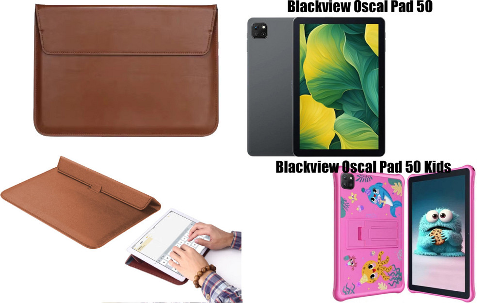 Чехол-конверт VitoCase для Blackview Oscal Pad 50, Pad 50 Kids, с функцией подставки для планшета Коричневый Киев - изображение 1