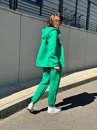 Теплый спортивный костюм женский на змейке Зелёный 46/48 Харьков