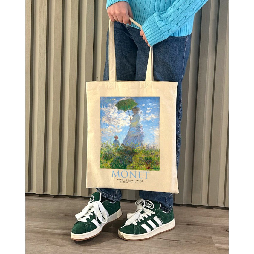 Екошопер BookOpt ВК4087 MONET Жінка з парасолькою бежевий Киев - изображение 9