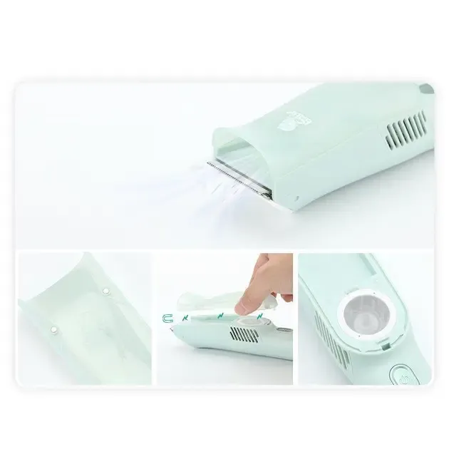 Машинка для стрижки детей бесшумная с вытяжкой VGR V-155, 4 безопасные насадки, IPX8, зеленая Коломыя - изображение 4