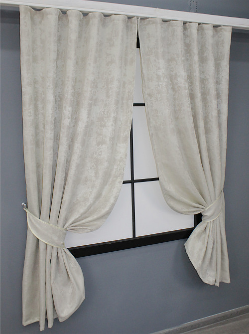 Комплект штор VR-Textil Sultan XO №1281ш жаккард 130х170 см 2 шт Светло-бежевый (35-0125) Киев - изображение 2