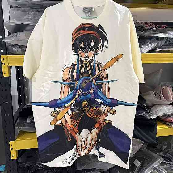 Футболка для мальчика с принтом аниме Аниме Джоджонаранкиа Гхирга Аеросмитх оверсайз (рост от 165 до 180 ) Черний Днепр