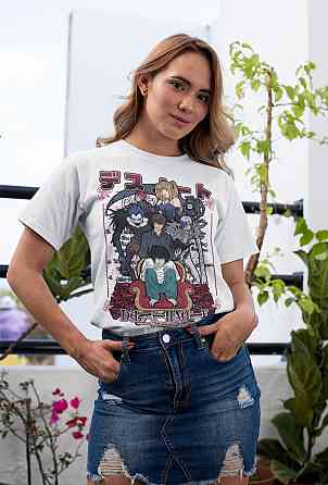 Футболка для хлопчика з аніме принтом Зошит смерті оверсайз (зріст від 165 до 180) Чорний AnimeJ0168m Дніпро