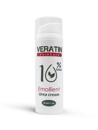 Пом'якшуючий крем для потрісканої,сухої шкіри стоп з сечовиною 10% Emollient Urea cream, Flosvita Veratin Skin Care, 50 мл. флакон Харків
