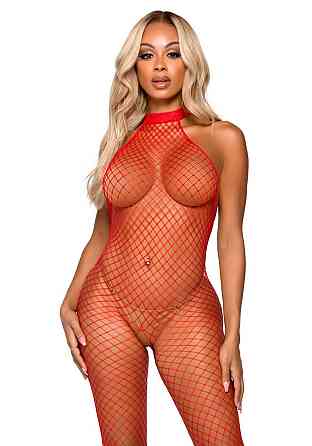 Еротичний сітчастий бодістокінг Leg Avenue Racer neck bodystocking Red Sex Aura Київ