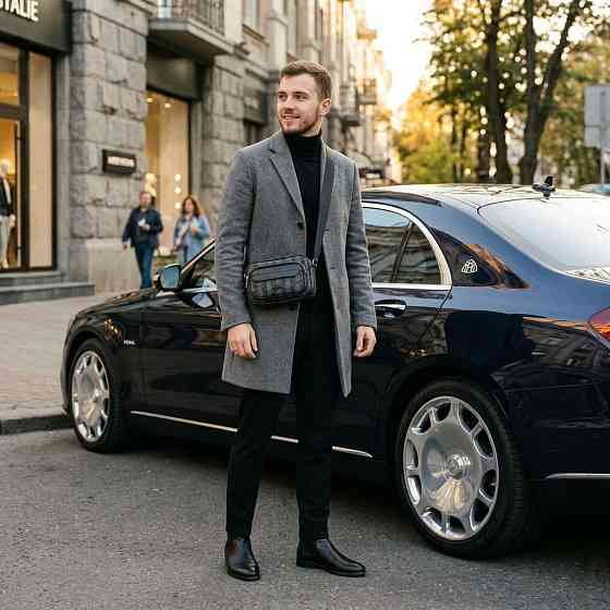 Чоловіча брендова сумка, борсетка на плече Лакоста, Lacoste (3651) black Київ