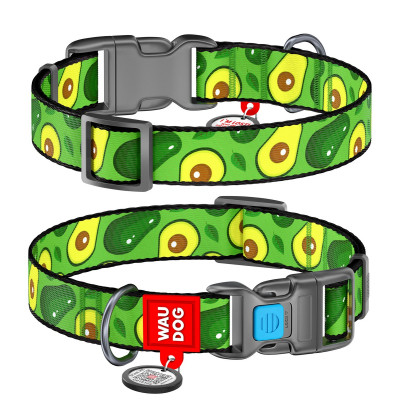 Нашийник для тварин WAUDOG Nylon "Авокадо" пластиковий фастекс L (4763) Вінниця - фото 1