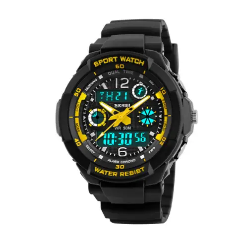 Дитячий спортивний наручний годинник Skmei 1060 s-shock Жовтий Вінниця