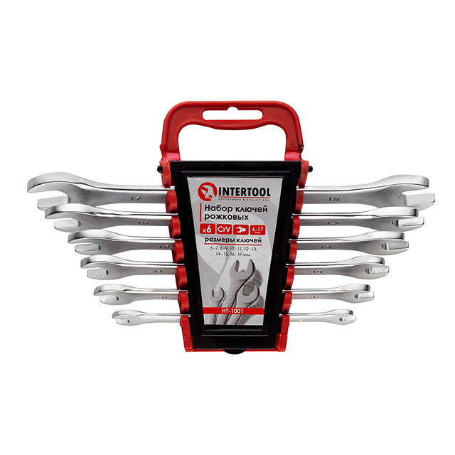 Набір ключів ріжкових, 6 шт., 6-17 мм INTERTOOL HT-1001 Киев - изображение 5
