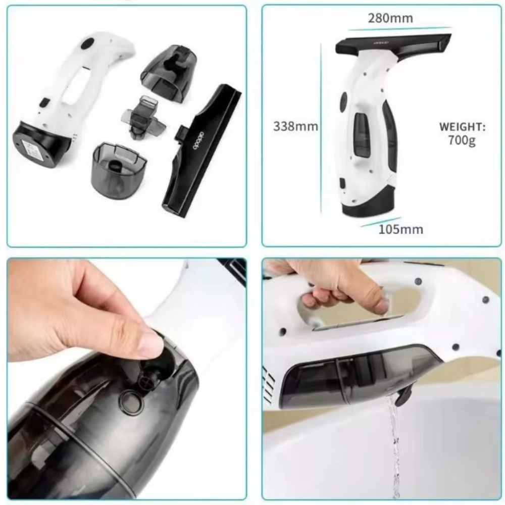 Бездротовий склоочисник акумуляторний пилосос для вікон з розпилювачем і мікрофіброю, для миття скла Кам'янець-Подільський - фото 6