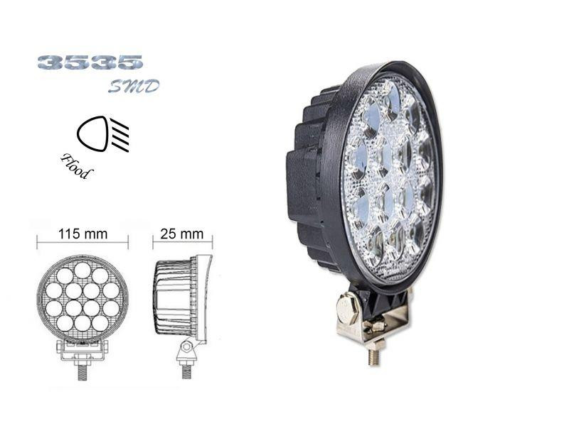 Фара додаткового світла 27T - 42W / 25 / Flood промінь світла, що розсіює, кут свічення 60° вольтаж 12-24V Харків - фото 2