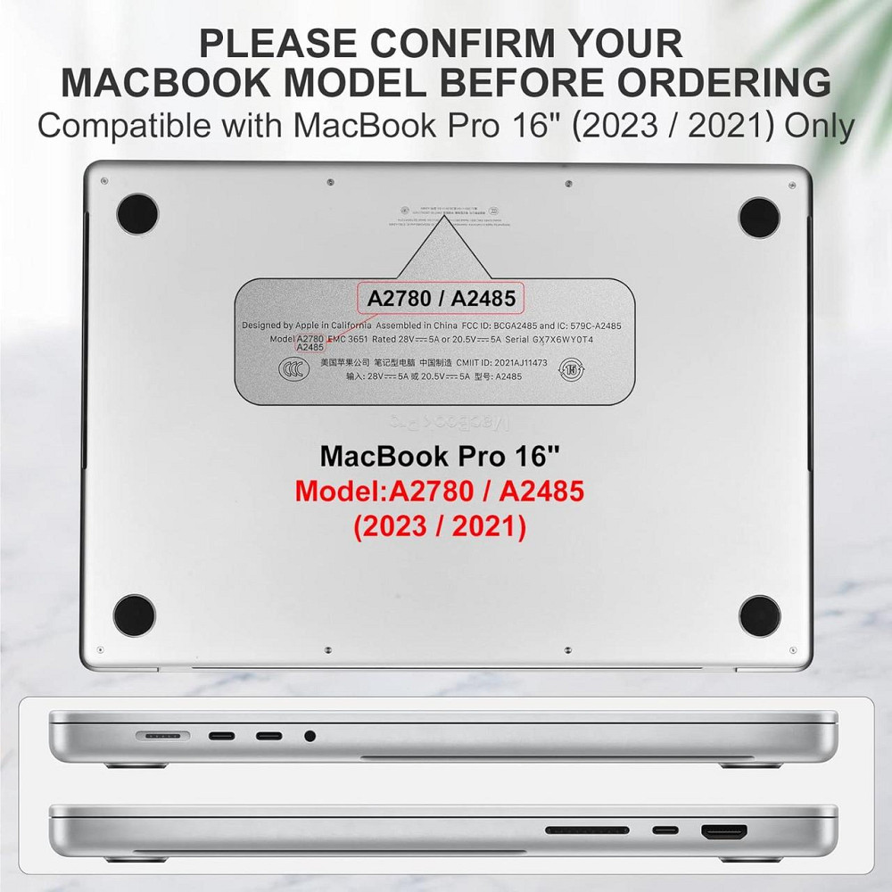 Фирменный премиальный чехол ICARERFAMILY из натуральной кожи для MacBook Pro 16 2021 A2485 / 2023 A2780 Днепр - изображение 5