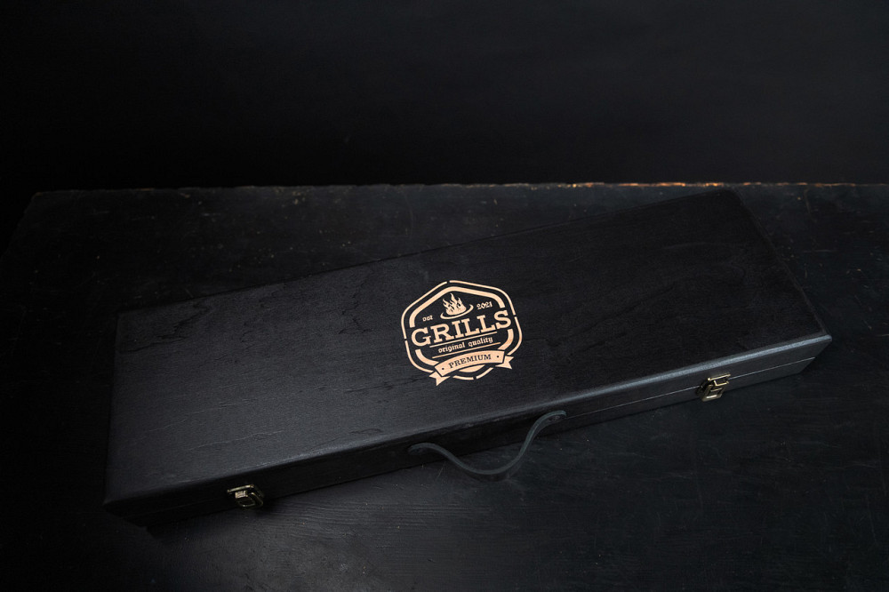 Шампури подарункові набір бокс для пікніка гриля та барбекю Оригінальні Віп подарунки на день народження татові, хлопцю, Тернопіль - фото 2