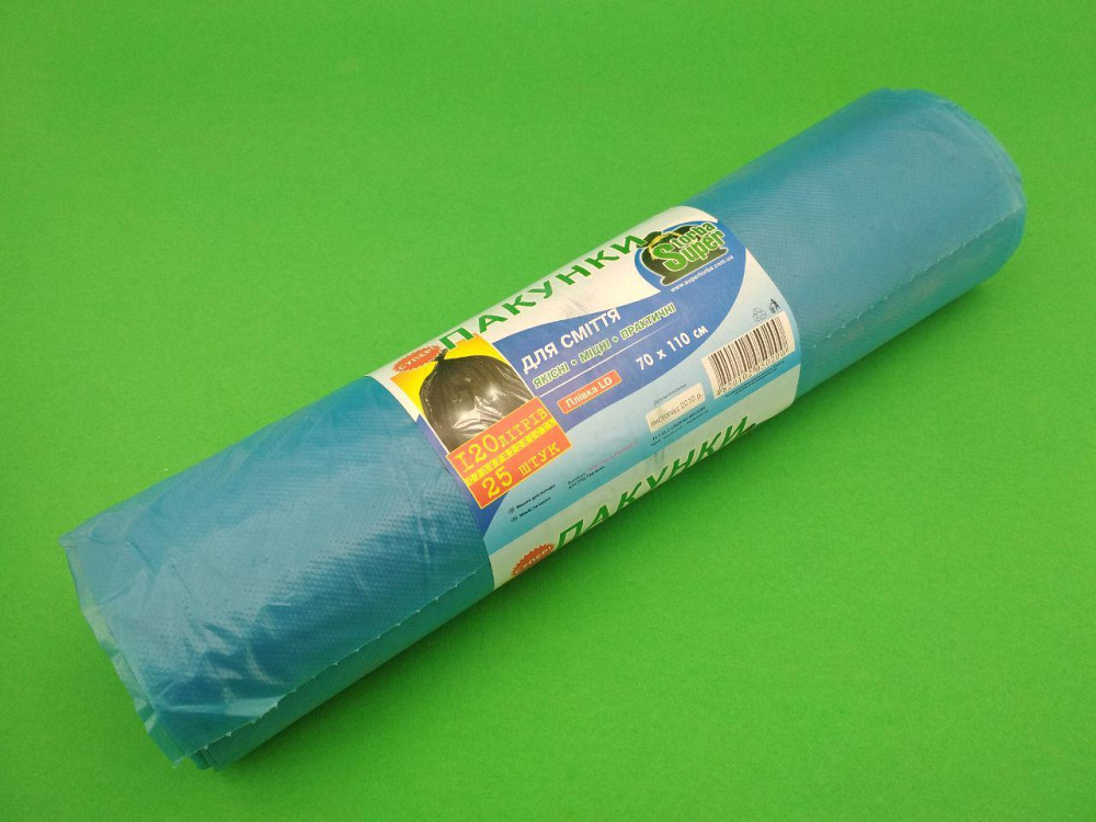 Мусорный пакет 120литров (25шт LD) Супер Торба (1 рул) Харьков - изображение 5