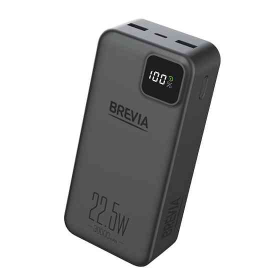 Повербанк (Power Bank) Brevia 30000mAh 22,5W Li-Pol, LCD черный Львов