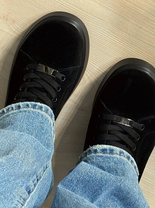 Кеди жіночі Hengji 537-8 замшеві на платформі чорні, 38, 24,5 см Київ - фото 15