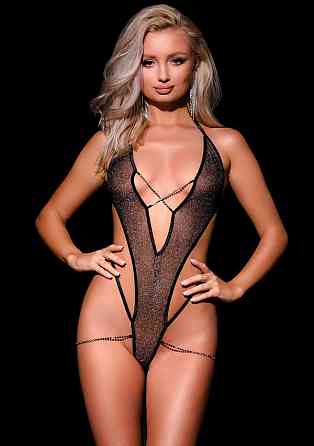 Боди OhMyG! Las Vegas полупрозрачный, черный, L-XL Sex Aura Киев