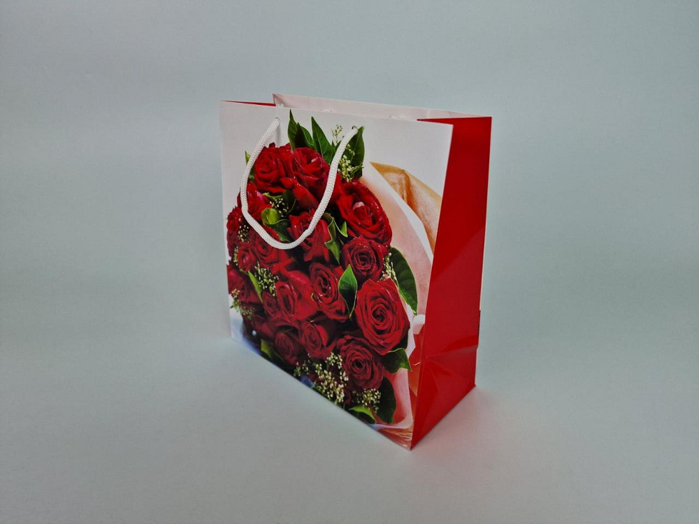 Пакет паперовий подарунковий квадратний 23*24*10 (артKV-222) (12 шт) Харків - фото 2