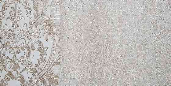 Шпалери вінілові на флізеліні AdaWall Signature1.06х10 під штукатурку структурні кремові бежеві зі сріблом Київ