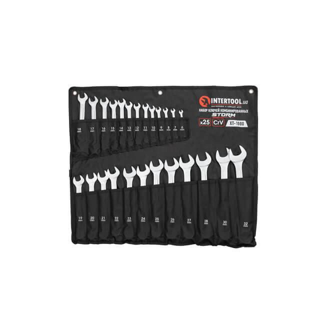 Набір ключів комбінованих, 25 шт., 6-32 мм, Cr-V, чохол, DIN3113, STORM INTERTOOL XT-1000 Київ - фото 5