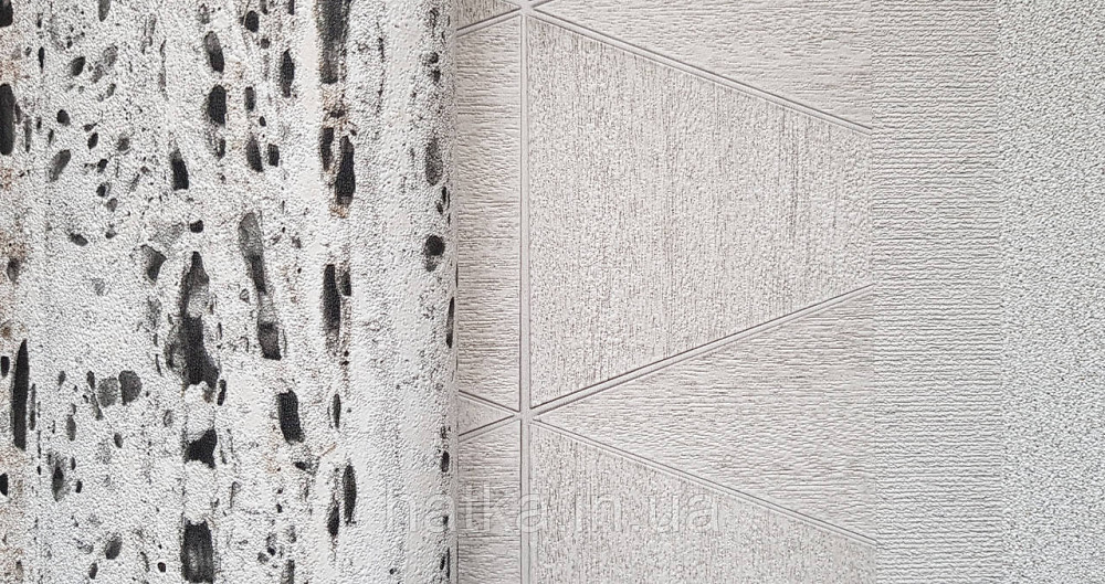 Шпалери вініл на флізеліні Marburg Travertino 1.06х10 абстракція смуги точки кора дерева чорні коричневі сірі Київ - фото 2