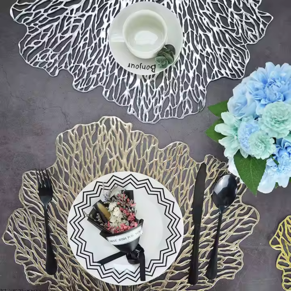 Сервировочная салфетка под горячее фигурная 48х38 см, коврик сервировочный золотистый набор 2 шт Каменец-Подольский - изображение 4