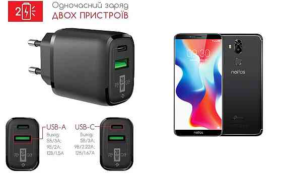 Сетевое зарядное устройство для TP-Link Neffos X9, 20W 3A, Quick Charge 3.0 Киев