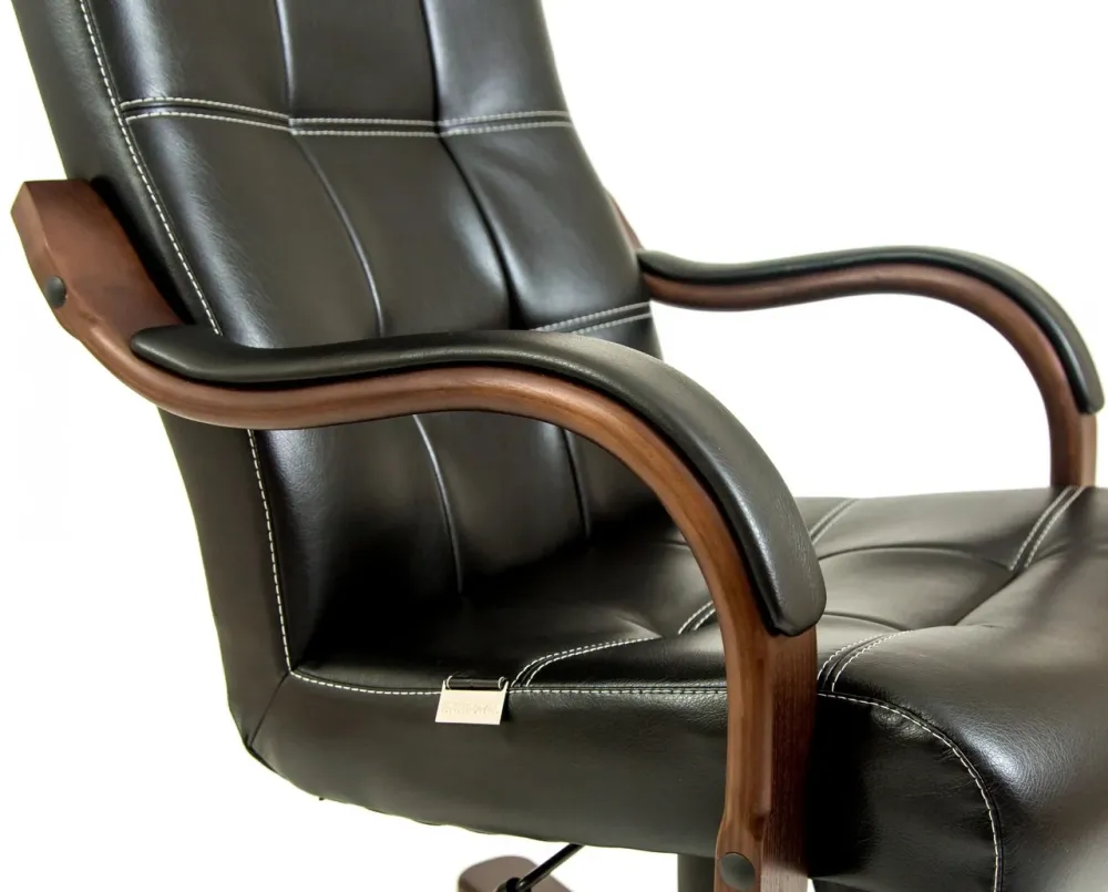 Офисное Кресло Руководителя Richman Virginia Кожа Wood Lux М2 AnyFix Черный Днепр - изображение 4