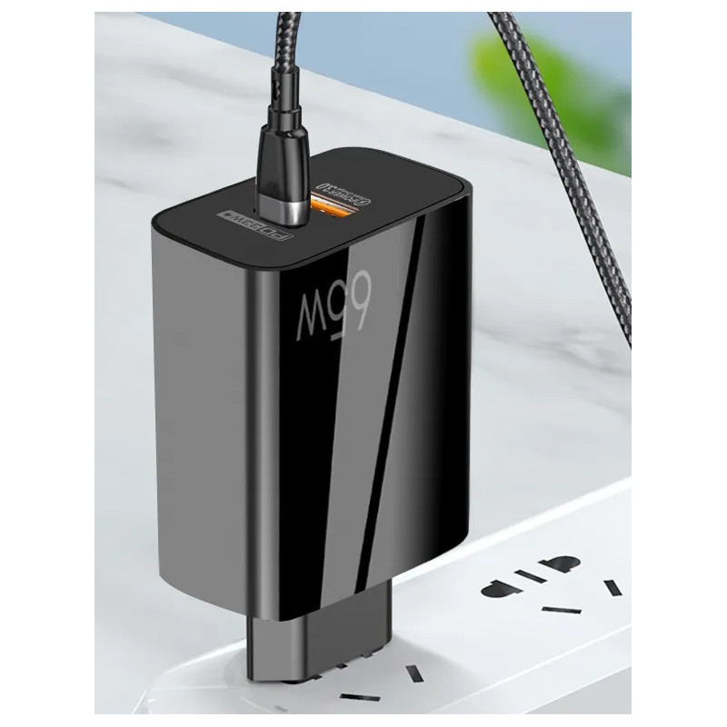 Зарядка швидка 65Вт USB Type-C PD QC AC Prof F002 Киев - изображение 3