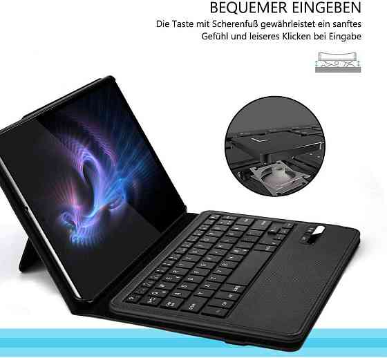 Клавиатура-чехол для Samsung Tab A T510/T510N/T515/T515N черный QWERTZ съемная Bluetooth аккумулятор microUSB Киев