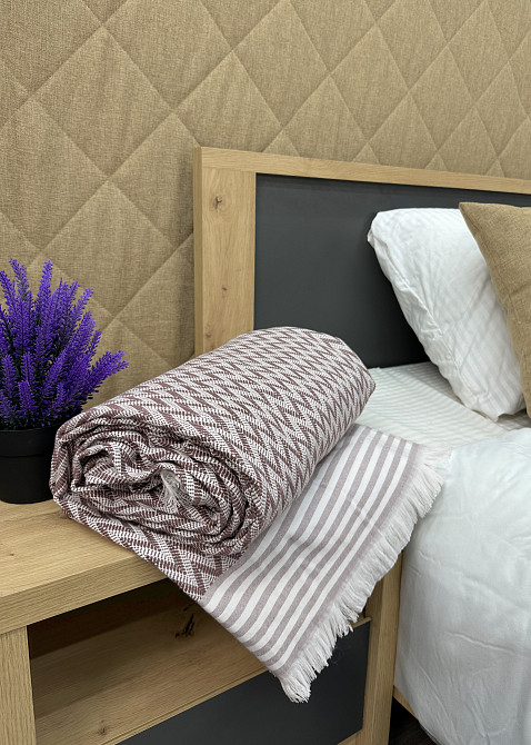 Покривало Dakota Fringe ЄВРО 200х230 см колір какао з білим (85-195) Київ - фото 8